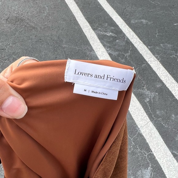 Lovers and Friends Brown Helena Maxi High Slit Skirt Size M - Picture 6 of 7